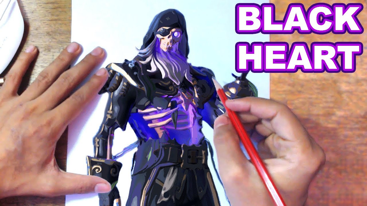 1280x720 Fortnite Drawing Blackheart - Black Heart Drawing