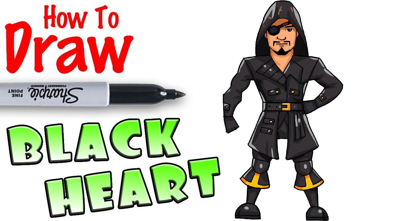 1280x720 How To Draw Blackheart Fortnite - Black Heart Drawing