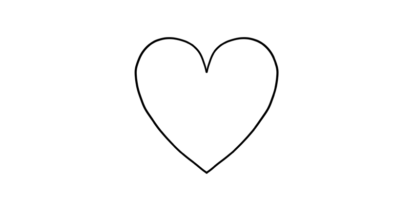 850x404 How To Draw A Heart - Black Heart Drawing