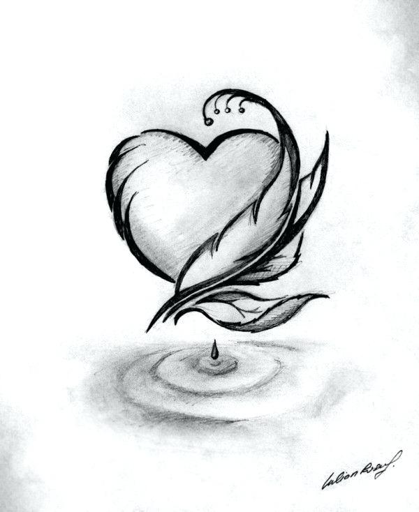 600x734 Pretty Heart Drawings Image Result For Easy Drawing Ideas - Black Heart Drawing