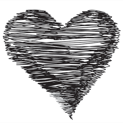 400x400 The Hand Drawn Heart Test - Black Heart Drawing