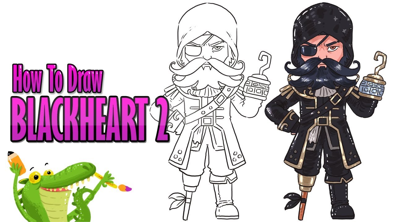1280x720 How To Draw Blackheart Skin Level Fortnite Season - Black Heart Drawing