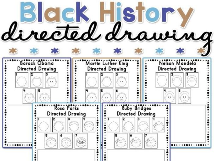 700x525 black history month directed drawing activity worksheets - Black History Month Drawings