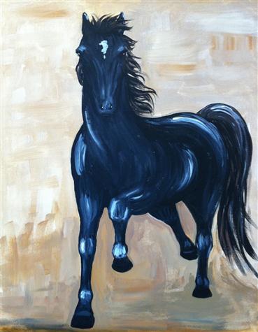 369x475 Black Horse Free Spirit - Black Horse Drawing