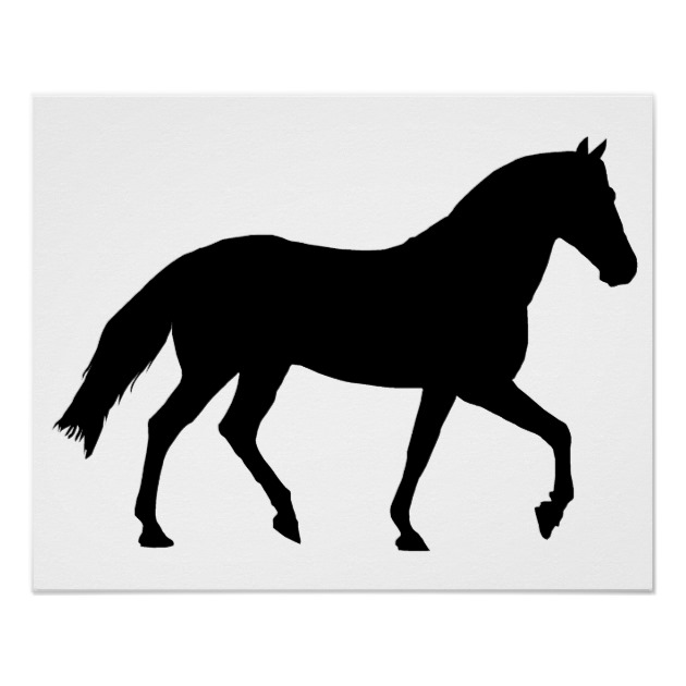 630x630 Black Horse Silhouette Pony Horse Shadow Simple Poster Zazzle Ca - Black Horse Drawing