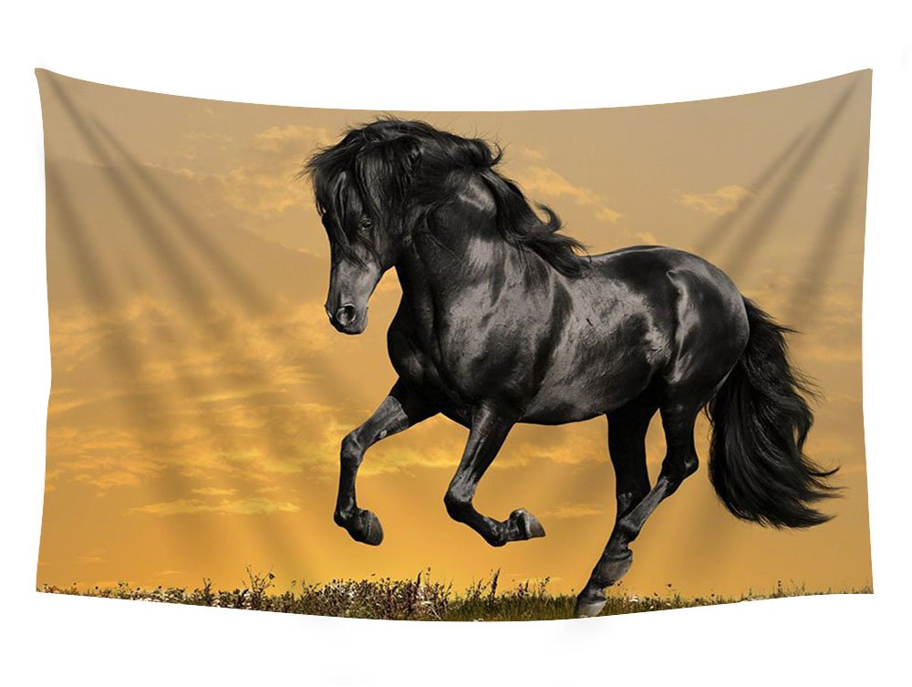 1000x753 Pupbeamo Prints Black Horse Running - Black Horse Drawing