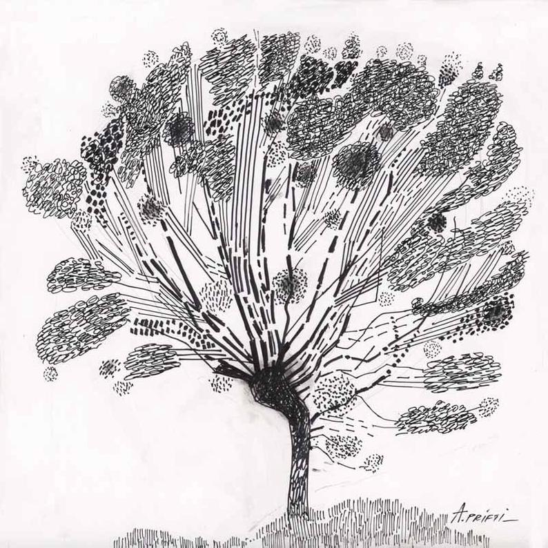 794x794 Original Landscpae Drawing Tree Ink Drawing Small Etsy - Black Ink Drawings