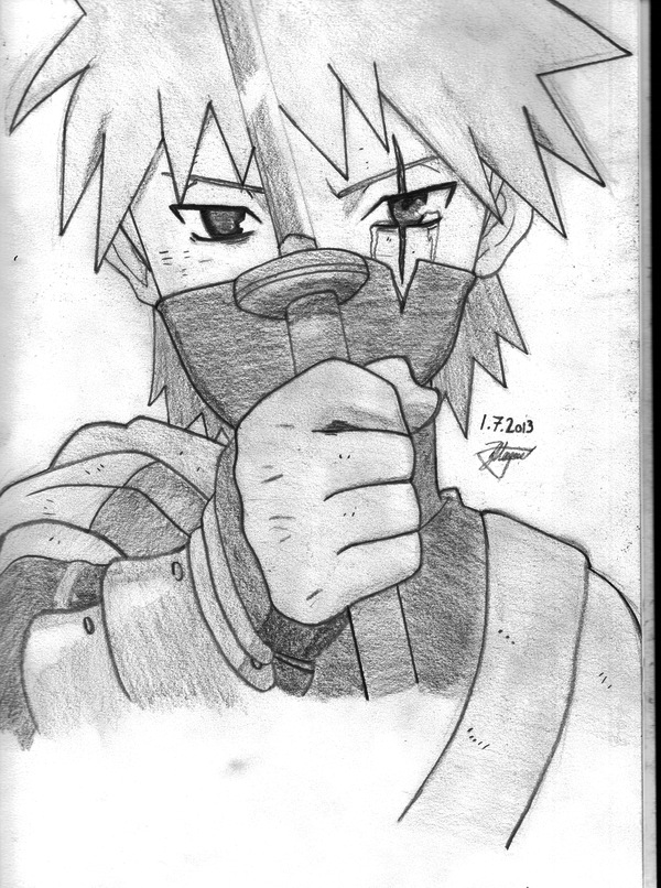 600x806 Kakashi Drawing Black Kid For Free Download - Black Kid Drawing