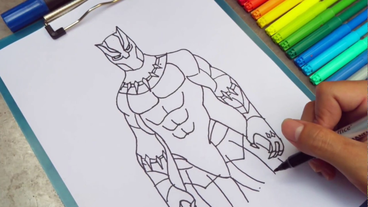1280x720 How To Draw Black Panther Easy - Black Kid Drawing