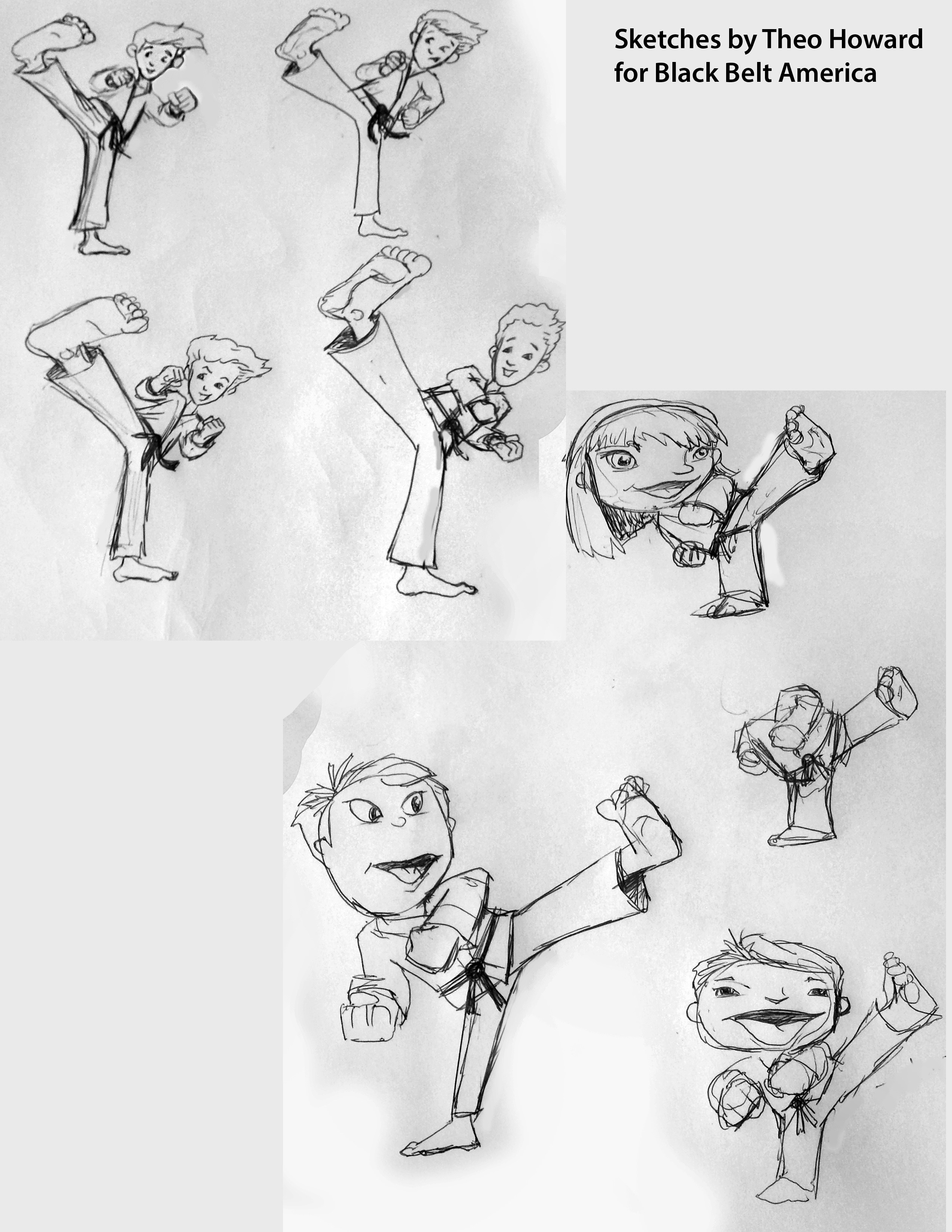 2550x3300 Karate Kid Vector Graphic Illustration - Black Kid Drawing