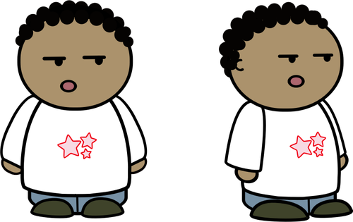 500x315 Vector Clip Art Of Black Kid Comic Character - Black Kid Drawing