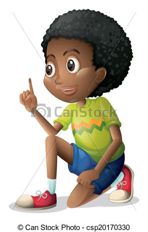 300x470 a cute black kid illustration of a cute black kid on a white - Black Kid Drawing