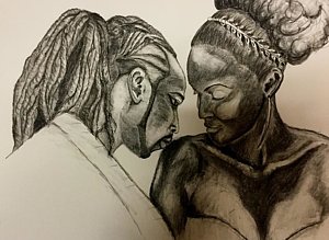 300x219 Black Love Drawing - Black Love Drawings