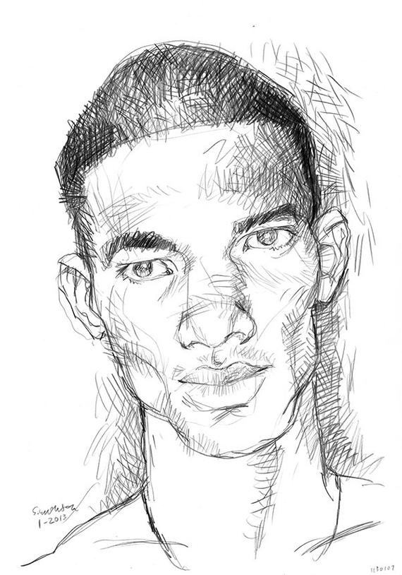 570x814 Portrait Of Young Black Man Portrait Drawing Etsy - Black Man Drawing