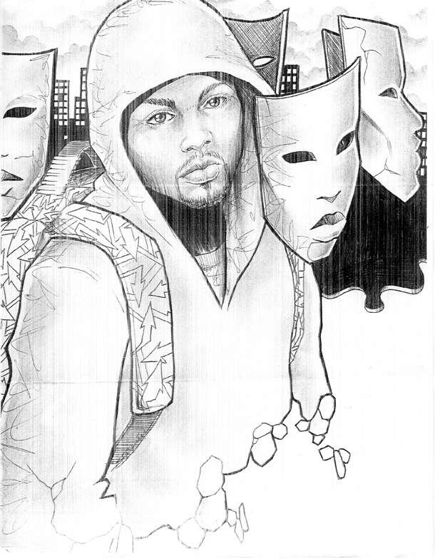 610x783 Welcome To My World Life Means Guilt To A Black Man - Black Man Drawing