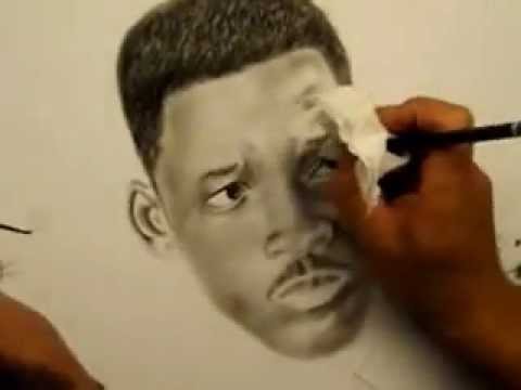480x360 Will Smith Charcoal Drawing - Black Man Drawing