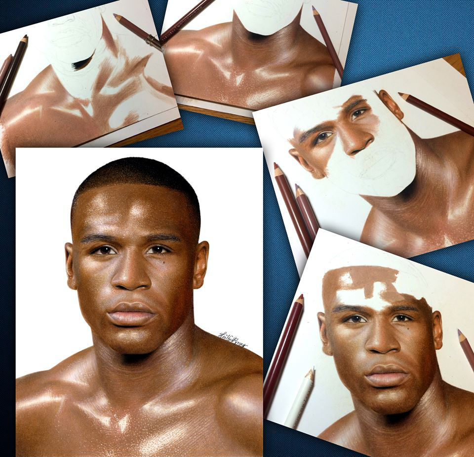 960x927 Black Man Colour Pencil Drawing - Black Man Drawing