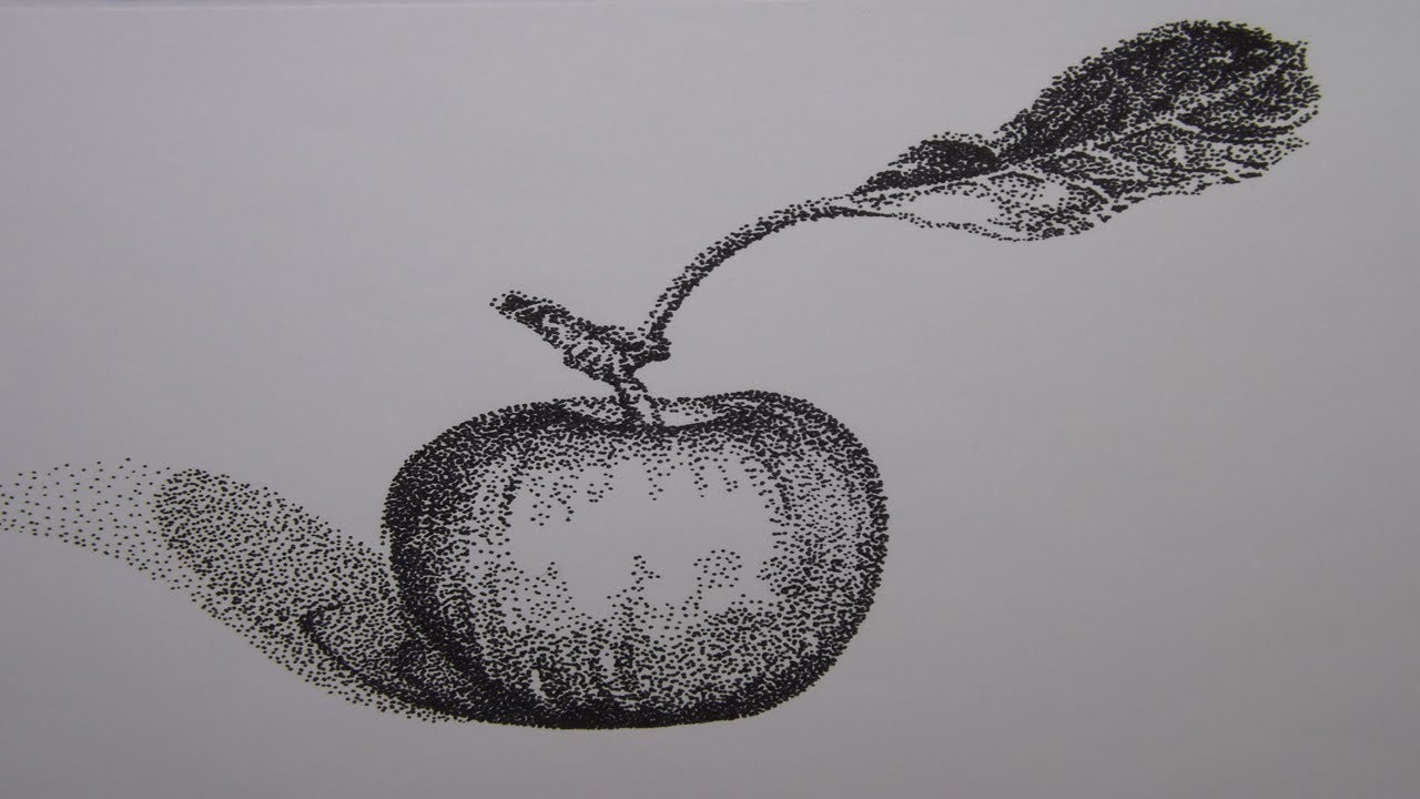 1280x720 how to draw a realistic apple with a black marker - Black Marker Drawings
