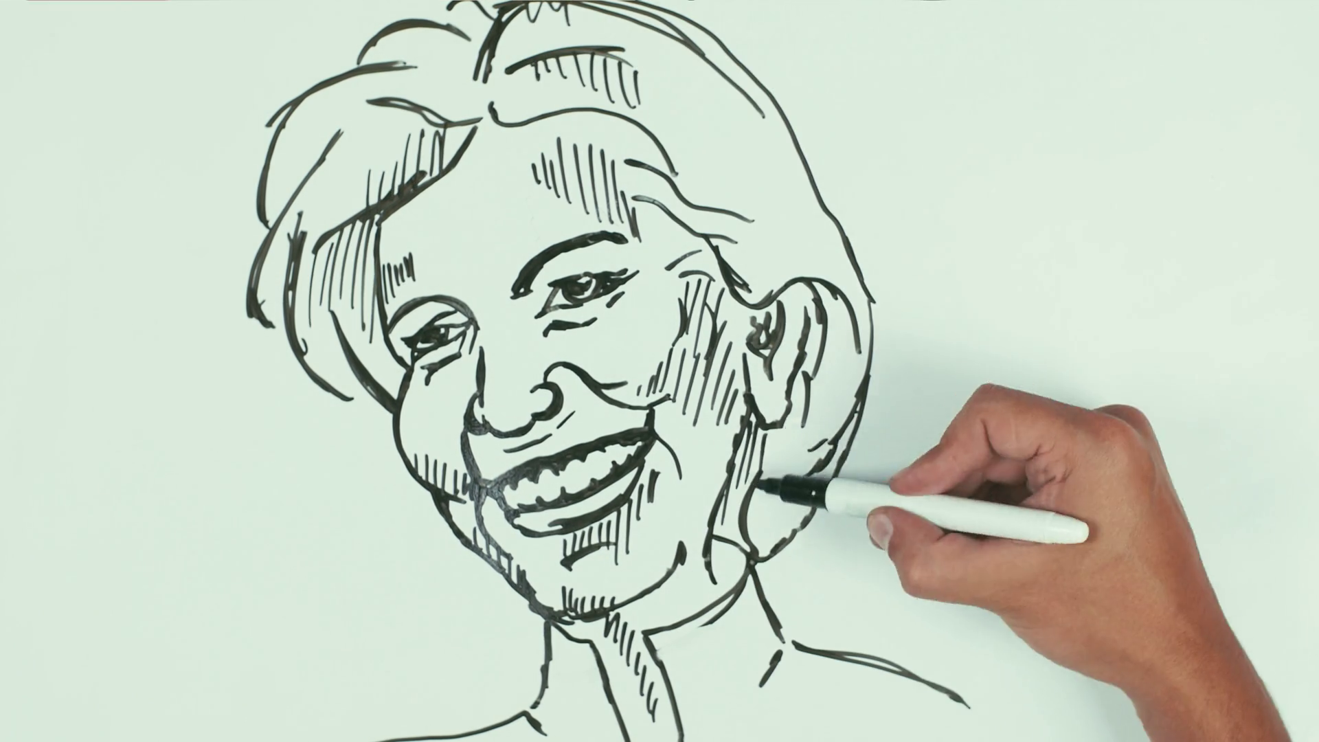 1920x1080 man caucasian right hand speed draw hillary clinton face - Black Marker Drawings