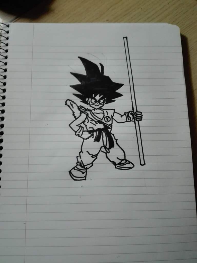 768x1024 this is my kid goku drawing,this time i used a black marker to do - Black Marker Drawings