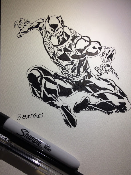460x613 Hand Drawing Competition Create The Best Superhero - Black Panther Drawing