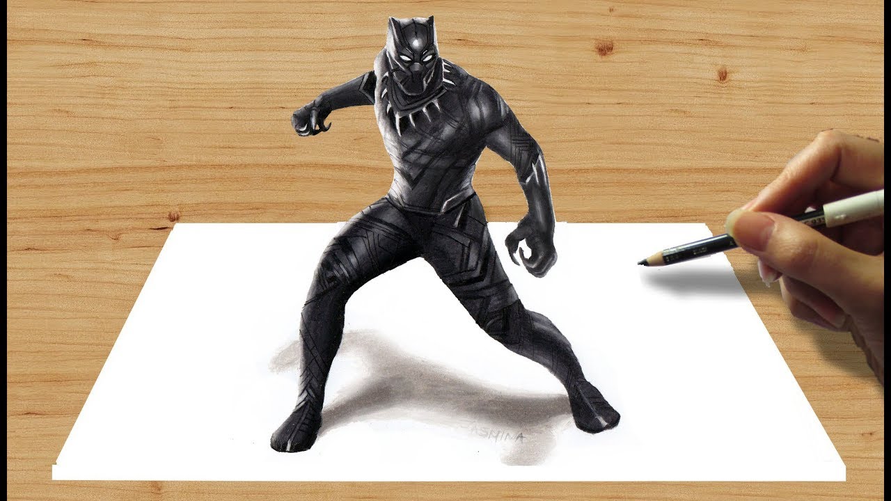 1280x720 pencil drawing marvel's black panther - Black Panther Drawing