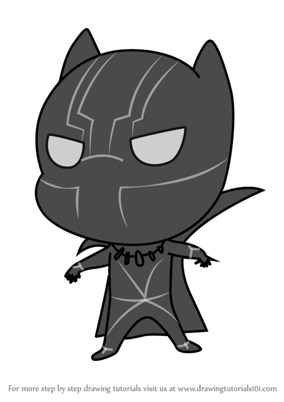 567x800 learn how to draw chibi black panther - Black Panther Drawing