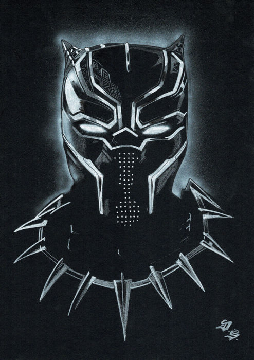 494x700 the black panther - Black Panther Drawing