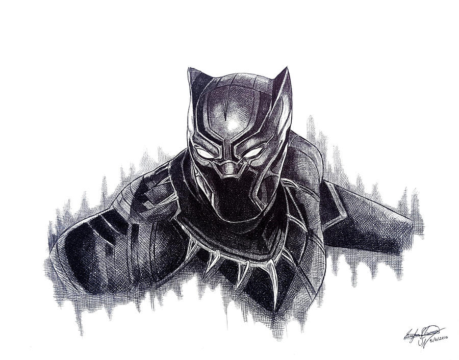 900x706 black panther drawing - Black Panther Drawing Marvel