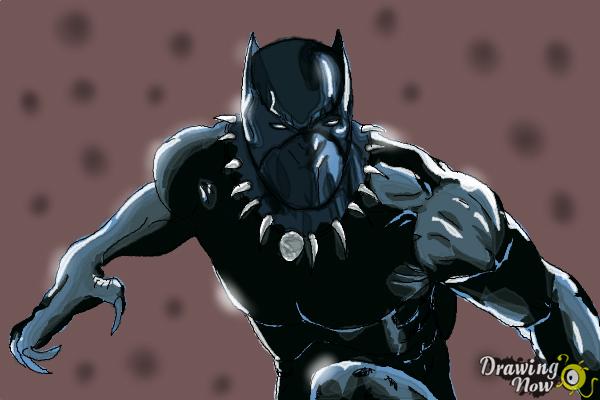 600x400 how to draw black panther from marvel - Black Panther Drawing Marvel