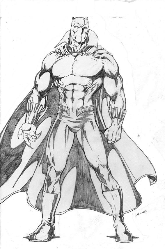 black panther drawing easy full body