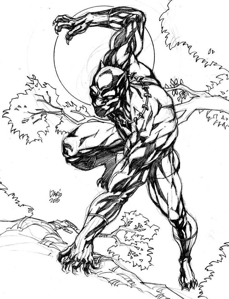 758x989 black panther drawing - Black Panther Drawing Marvel
