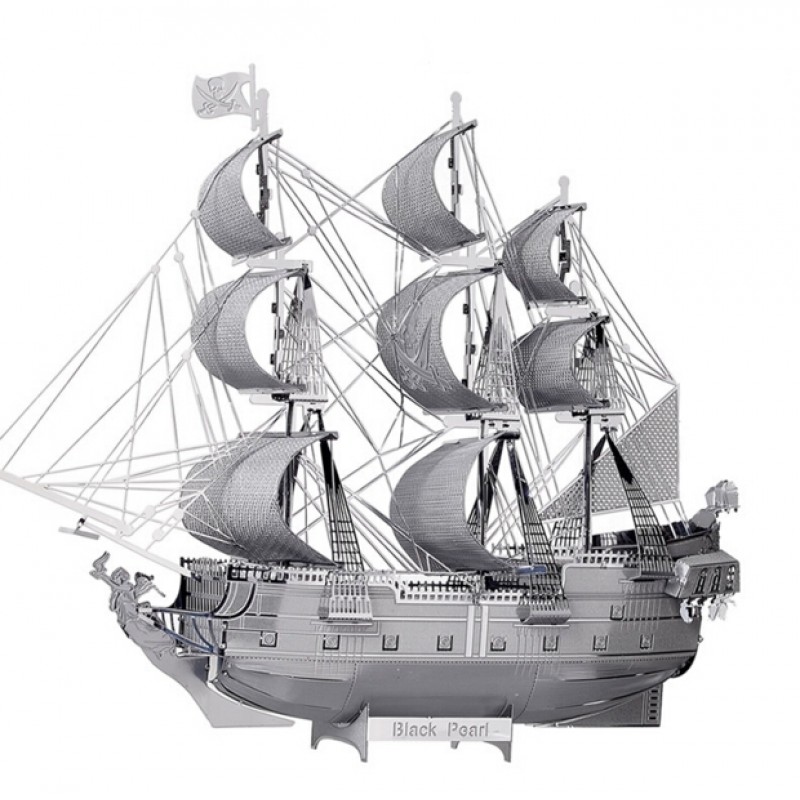 800x800 Metal Model Puzzle Jigsaws Ship Model Diy Gift Black Pearl - Black Pearl Ship Drawing
