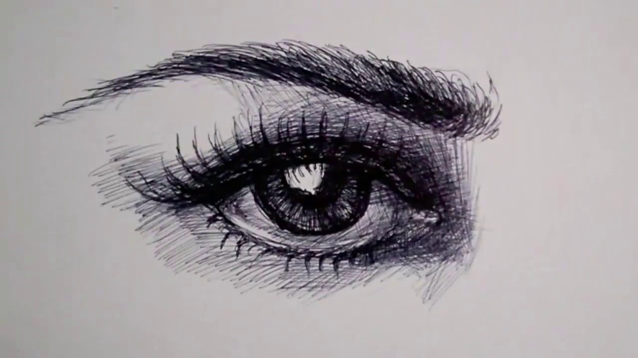 1280x720 How To Draw Eye - Black Pen Drawings