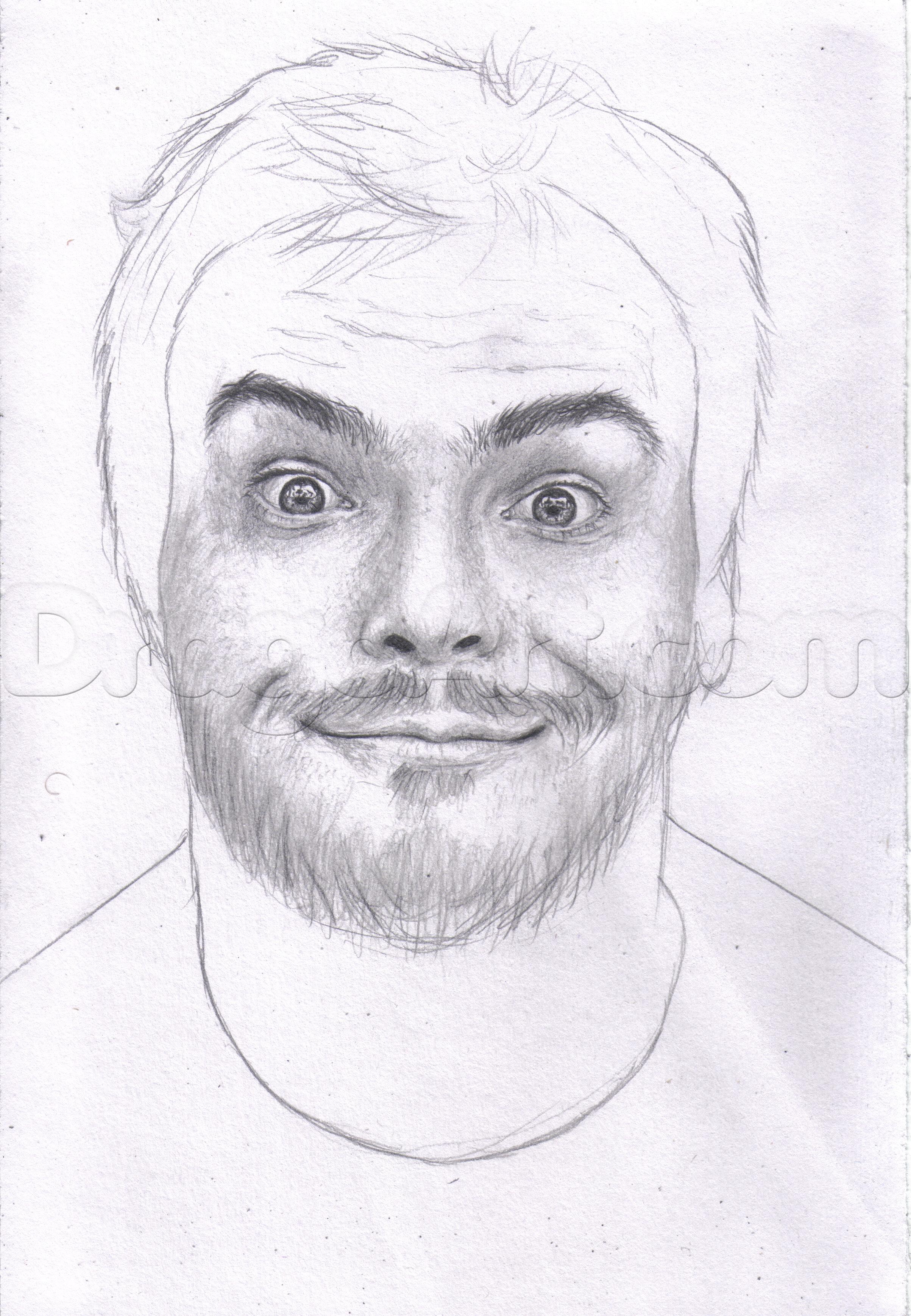 2406x3476 Ho To Draw Jack Black, Step - Black People Drawings