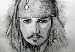 300x210 black and white sketches of people pencil drawings of people - Black People Drawings