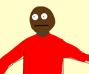 300x250 Black Person In Red Sweater Drawing - Black Person Drawing