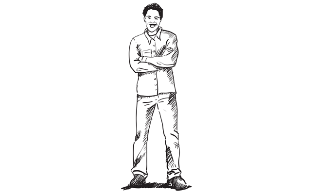 650x400 How To Draw A Person Standing - Black Person Drawing