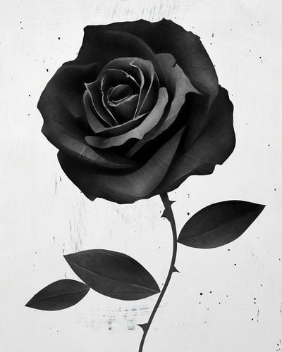 400x500 graphic rose drawing tattoo rose tattoo akvarel - Black Rose Drawing