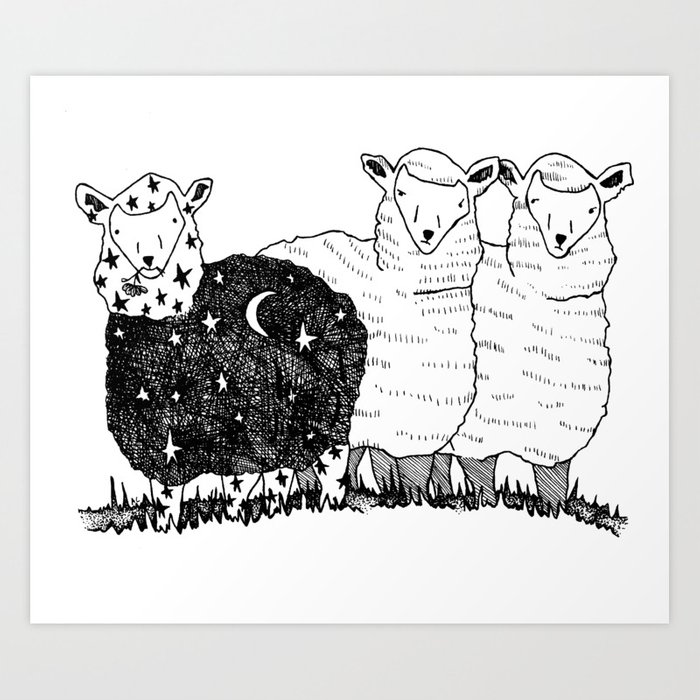 700x700 Be The Black Sheep Art Print - Black Sheep Drawing