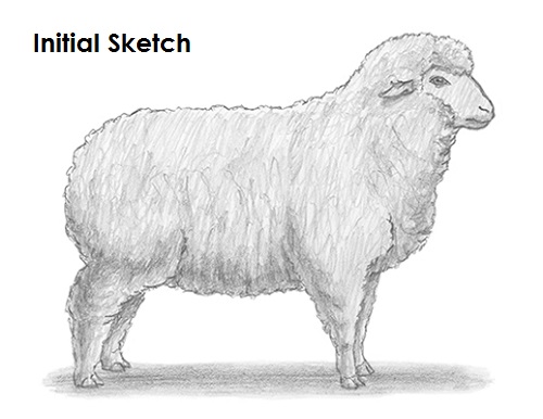 500x386 How To Draw A Sheep - Black Sheep Drawing