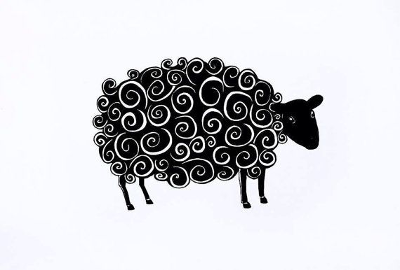 570x386 The Black Sheep, Print, Pen And Ink Drawing Zentangles - Black Sheep Drawing