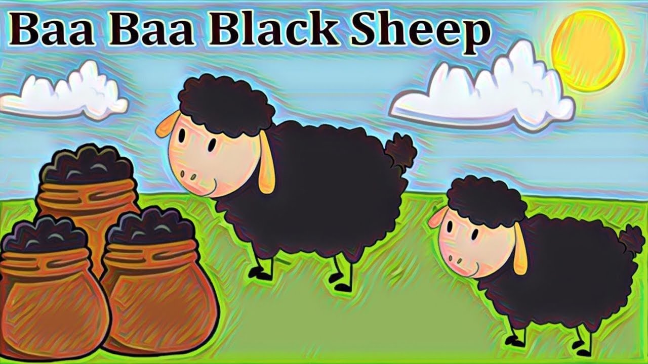 1280x720 Baa Baa Black Sheep Nursery Rhymes For Children Baa Baa Drawing - Black Sheep Drawing