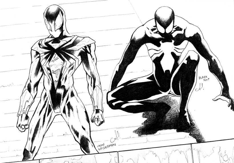 Black Spiderman Drawing