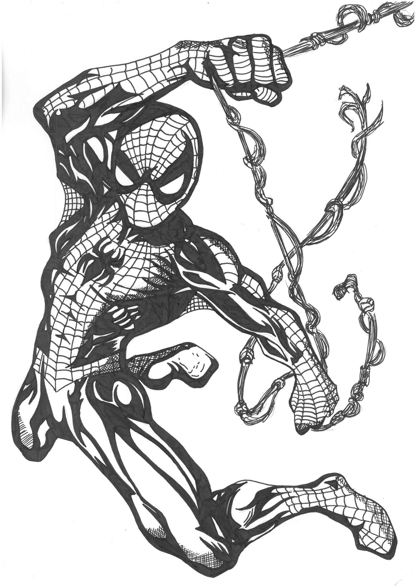 1653x2338 Spider Man Ink Drawing - Black Spiderman Drawing