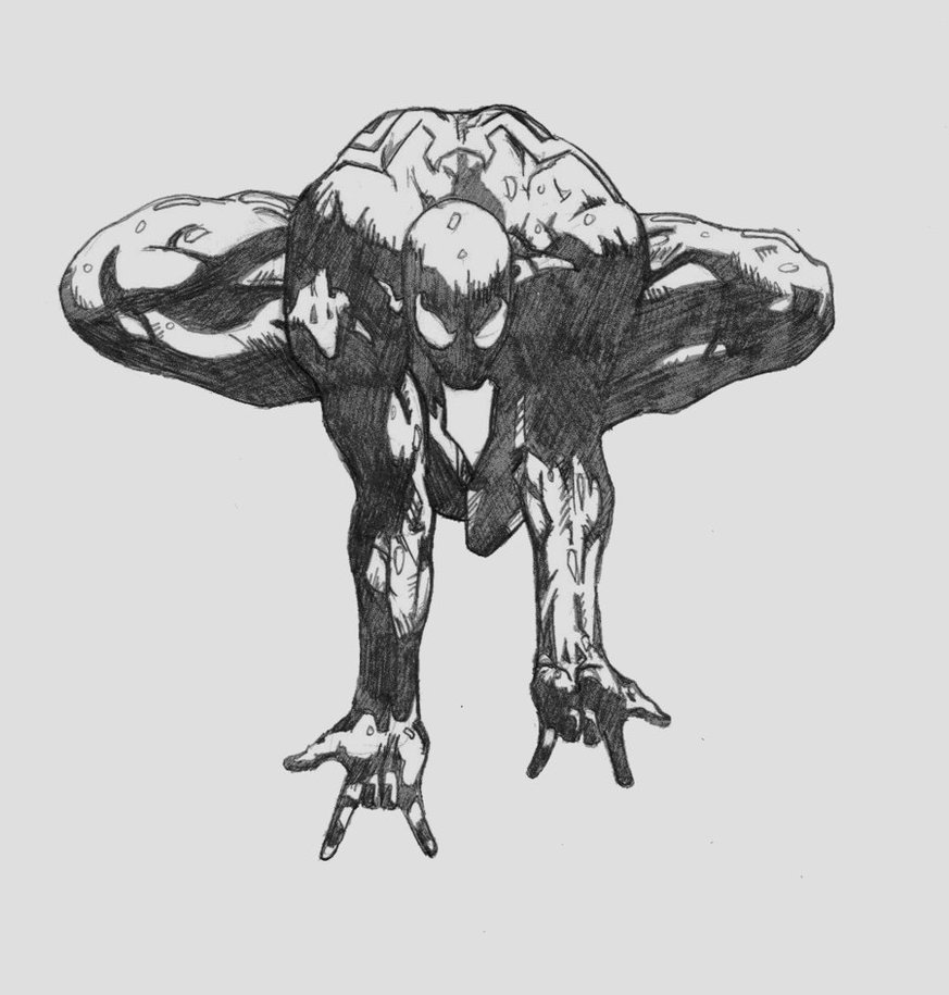 873x915 Spiderman Black Suit Drawing - Black Spiderman Drawing