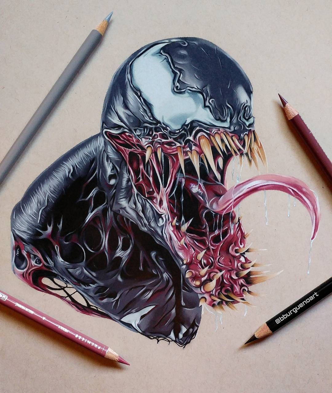 Venom Drawing - Blac. 