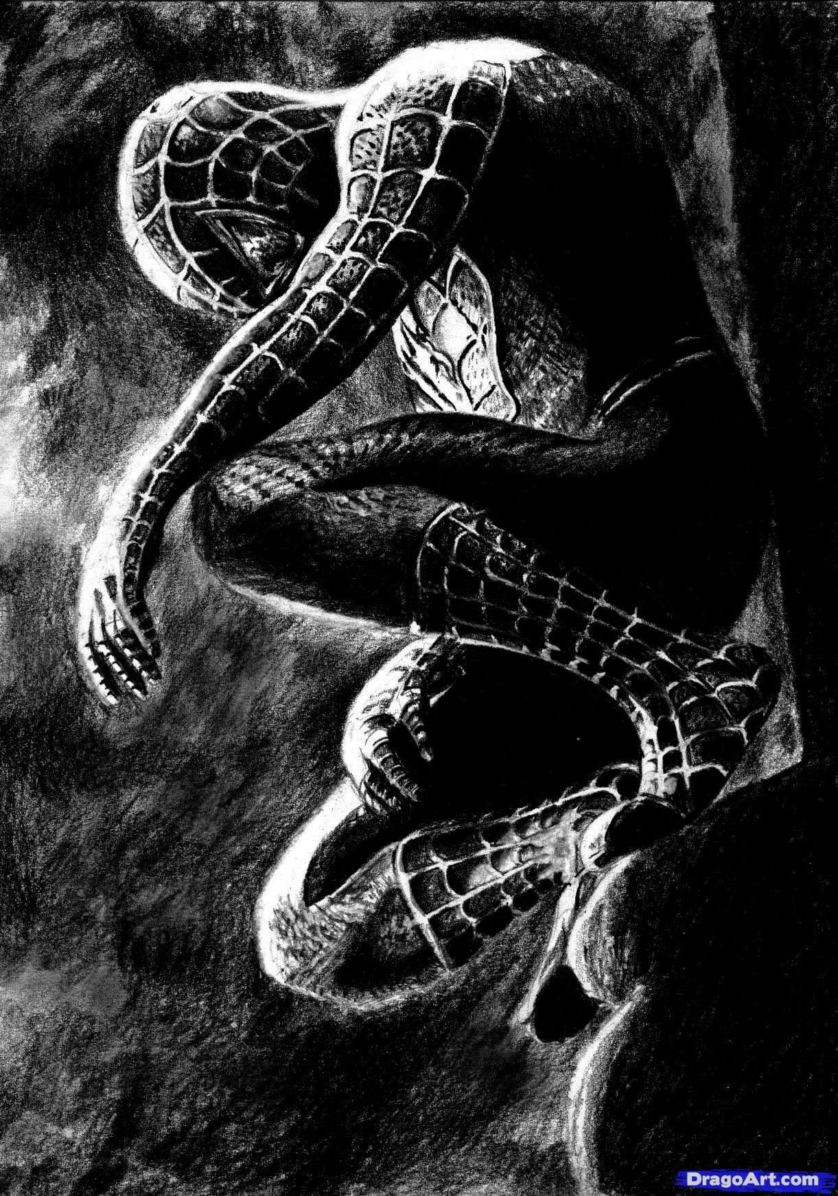 1221x1741 how to draw black spiderman, black spiderman drawing black - Black Spiderman Drawing