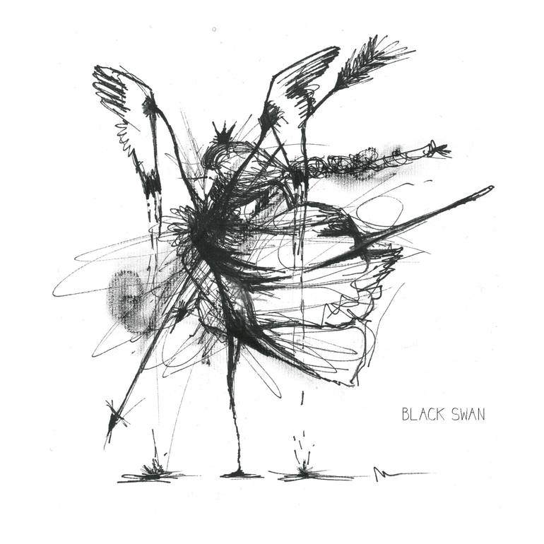 770x770 Black Swan Drawing - Black Swan Drawing
