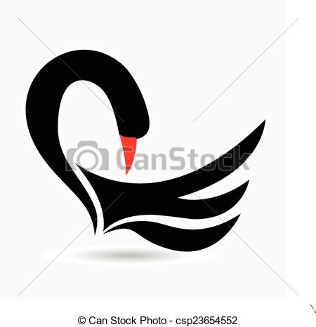 450x466 Black Swan Logo Black Swan Icon Vector Design - Black Swan Drawing